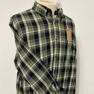 The Foundry Supply Flannel Adult Men's Button Shirt Clover Blk Plaid Big Sizes